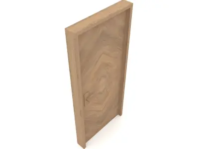 office wooden door  Low-poly 3D model