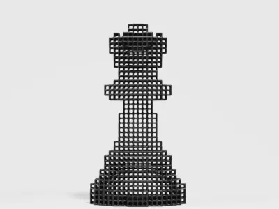 Voxel Chess Set 3D print model