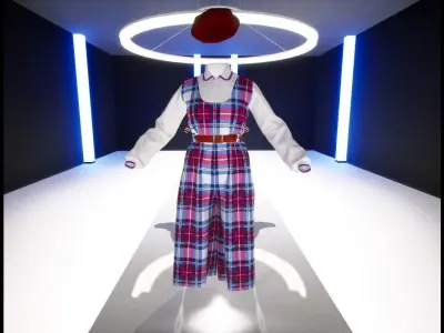 Japanese 80s Girls Clothing Pack 3D model