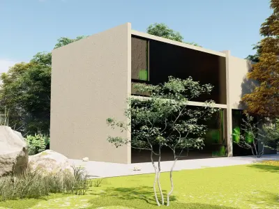 Forest villa-Casa Scene-Modern Villa 3D model