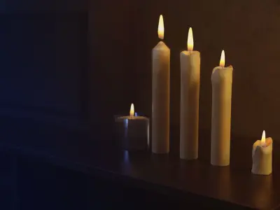 Candles Lowpoly textures Low-poly 3D model