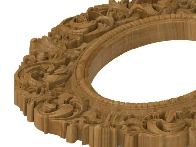 Carved picture frame STL 3D model 74