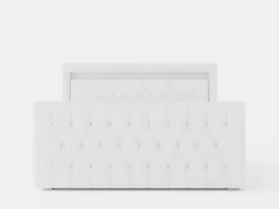Franco Bed Package 160x200 Co Storage White Artificial Leather Low-poly 3D model