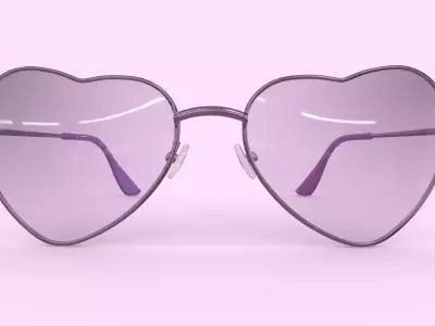 Heart Sunglasses Low Poly PBR Realistic Low-poly 3D model