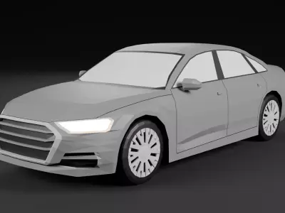 Audi A8 lowpoly Low-poly 3D model