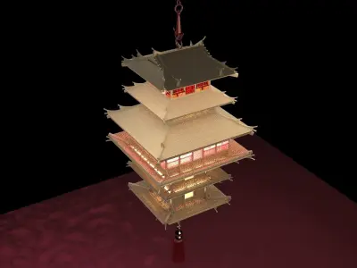 Chinese palace  lantern  3D model