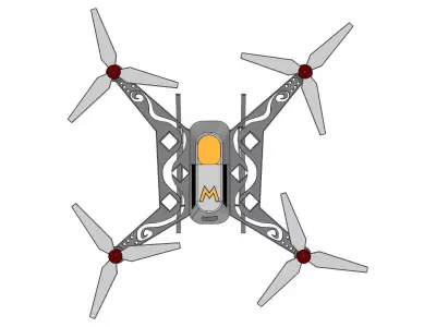 Quadcopter Racing Drone Compact Agile Low-poly 3D model