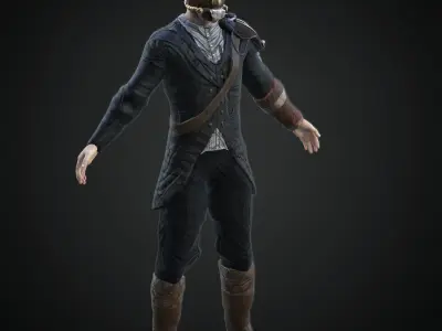  Steampunk rigged character Low-poly 3D model