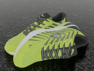 LD 3D SHOES - YELLOW Low-poly 3D model
