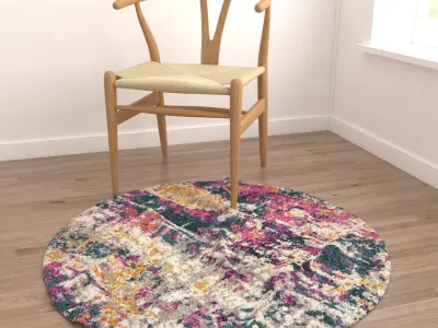 Round Rug Set 174 3D model