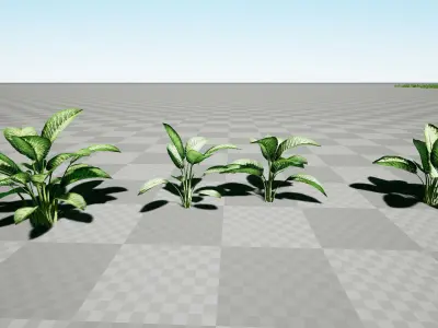 Tropical bush asset pack - unreal engine 3D model