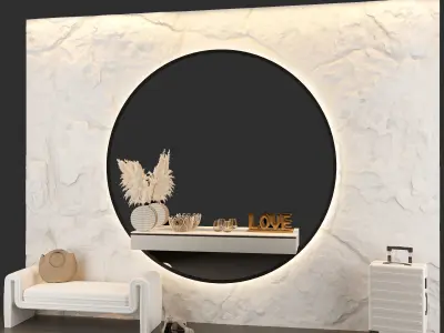 Hallway living room with furniture 3D model