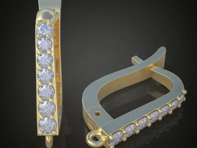 Earring 3D model 3D printable model 0118-10 3D print model