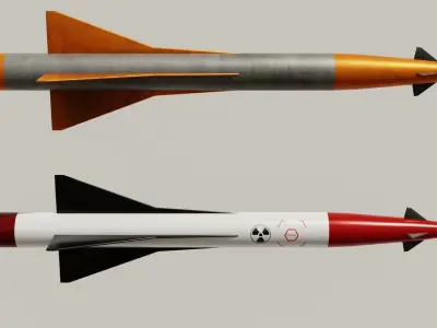 Missile pack 2 models complete textures and materials Low-poly  Low-poly 3D model