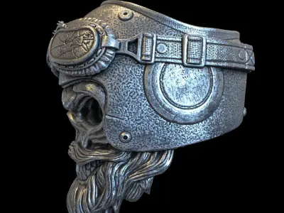 skull ring biker helmet vol 2 jewelry 3D print model