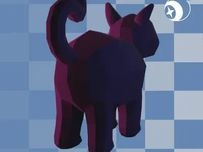 Low poly cat Free 3D print model