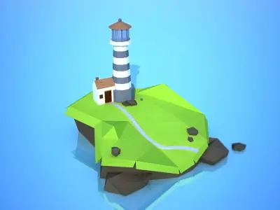 Light House Low poly Model Free 3D model