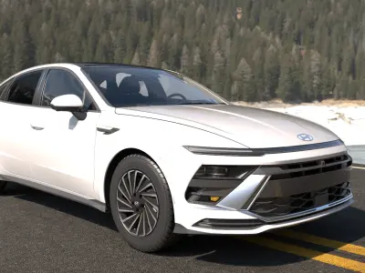 Hyundai Sonata 2024 -highres-Rigged and Render Ready 3D model