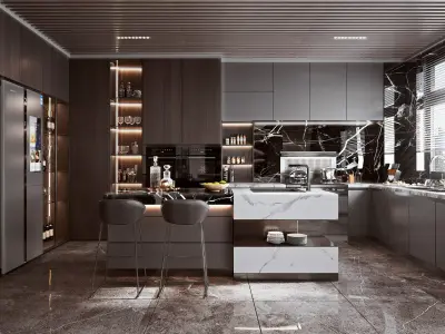 kitchen Modern open 3D model