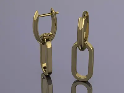 Jewelry Earrings Gold KF-805 3D print model