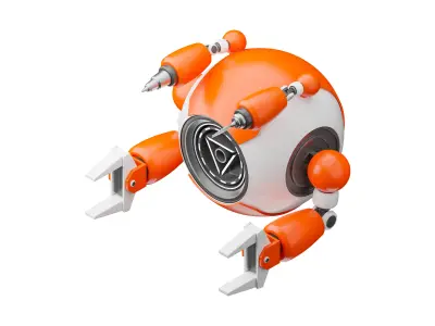 Maintenance robot Low-poly 3D model