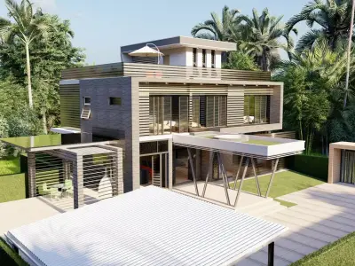 Casa Scene-villa-modern house 3D model