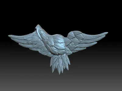 Eagle bird flying in sky 3D print model