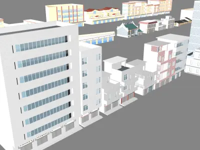 Township building housing 3D model