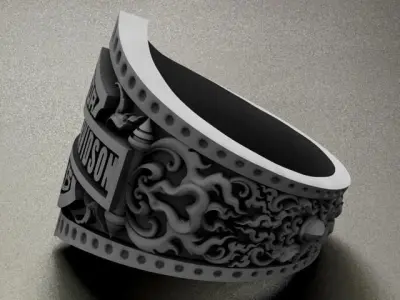 Harley Davidson Ring 3D print model