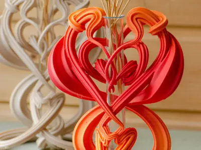 Flame Embrace Vase 3D Printable Sculptural Vessel 3D print model