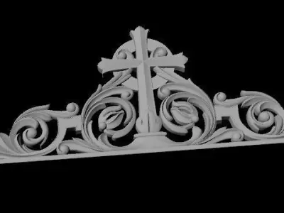 Central decor ornament for furniture 3D model 606