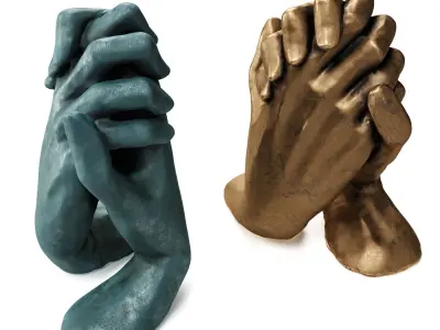 Holding hands sculpture 3D model
