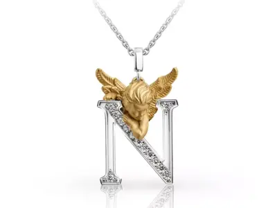 My Angel Letter Pendant Necklace 3D print model