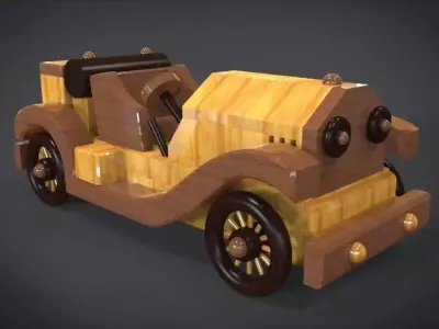 Roaring 20s Toy Sports Car Low-poly 3D model