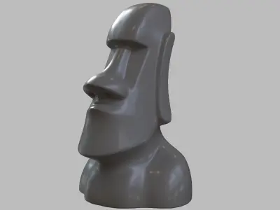 Stone head sculpture 3D model