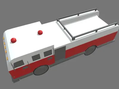 Low Poly Fire Truck 01 Low-poly 3D model