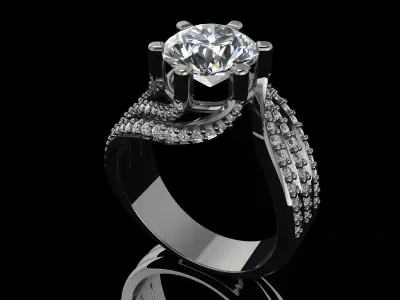 Elegant Diamond Ring Jewelry Gold  3D print model purchase