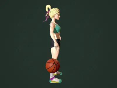 Sport girl Low-poly 3D model buy