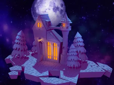 a small fairy-tale house Low-poly 3D model