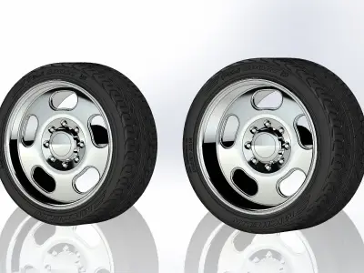 Set of custom wheels Intro Kidney Bean HD8 for your scale model 3D print model