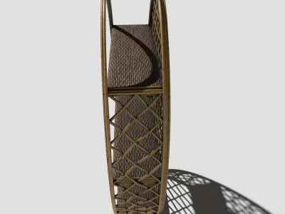 Rattan Hanging Shelf 3D model