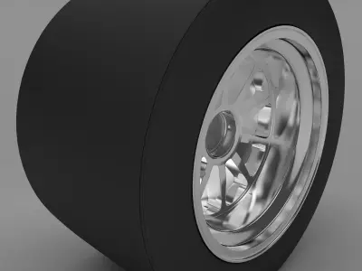 Race car wheel Low-poly 3D model
