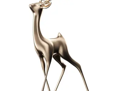 Deer STATUE Low-poly 3D model