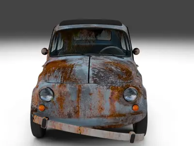 Weathered Fiat 500 Nuova Low-poly 3D model