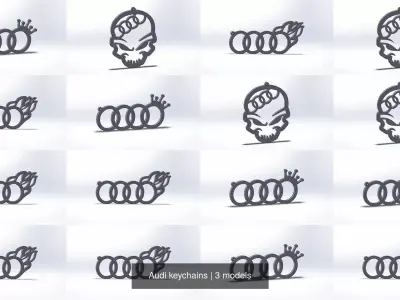 Audi keychains 3D Model Pack
