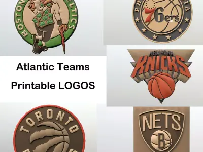 USA Atlantic Basketball Teams  Printable LOGOS 3D print model