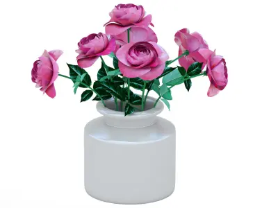 Vase with Roses 3D model