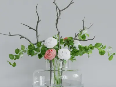 Luxcore and Cycles Render Flowers  3D model