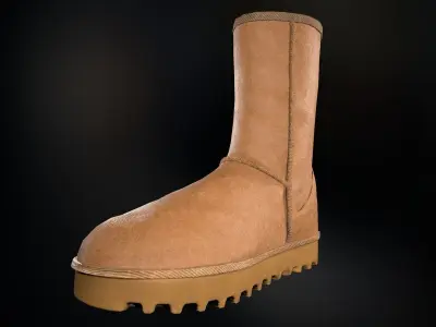 UGG Classic Short II Boots Low-poly 3D model