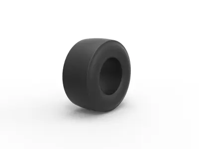 Dragster rear tire Scale 1 to 25 3D print model